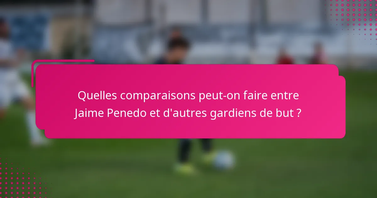 Quelles comparaisons peut-on faire entre Jaime Penedo et d'autres gardiens de but ?